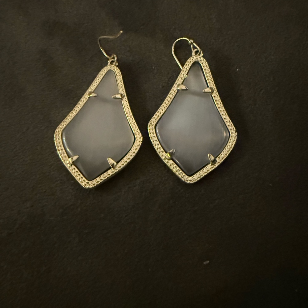 Kendra Scott Gold and Gray Statement Earrings